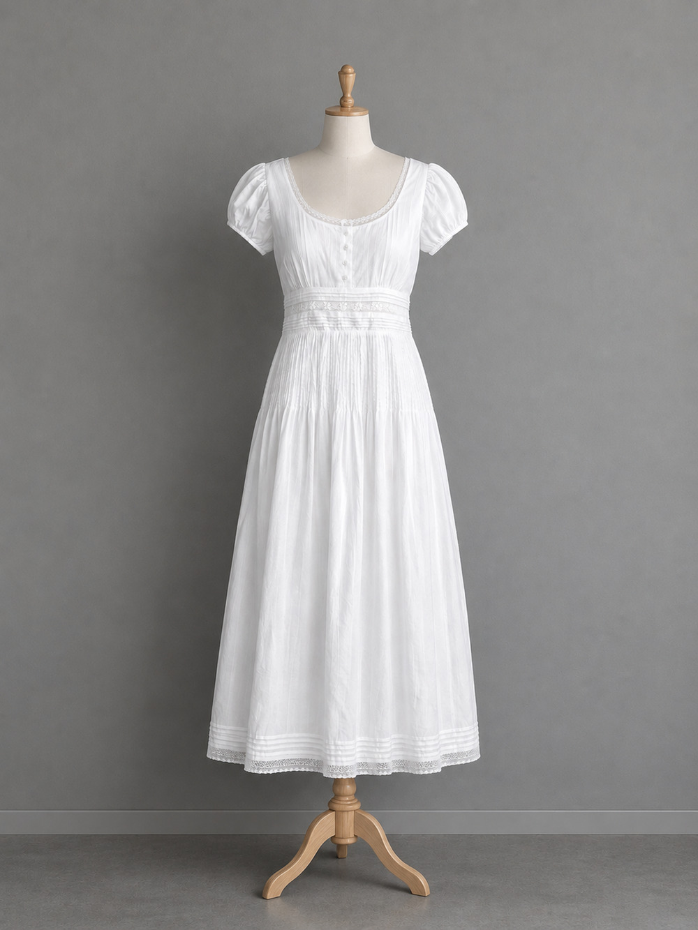J.Crew NWT $188 Cottage White Lace Trim Puff Sleeve Midi Dress Sz 10 Feminine